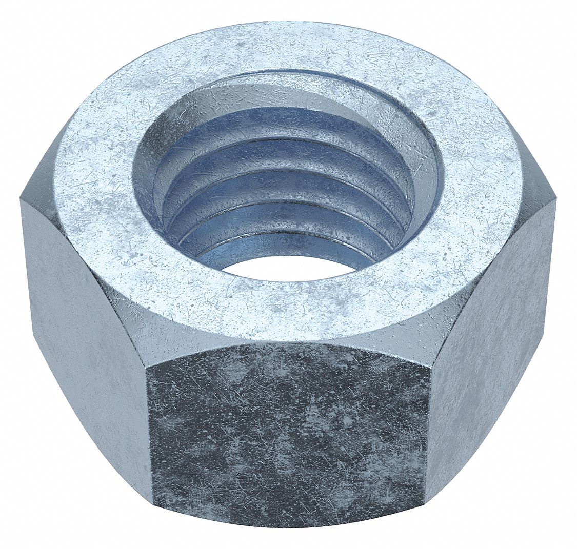 Hex Nut: Std Hex, 5/8"-11 Thread, 15/16 in Hex Wd, 35/64 in Hex Ht, Steel, Grade 8, Std, 450 PK