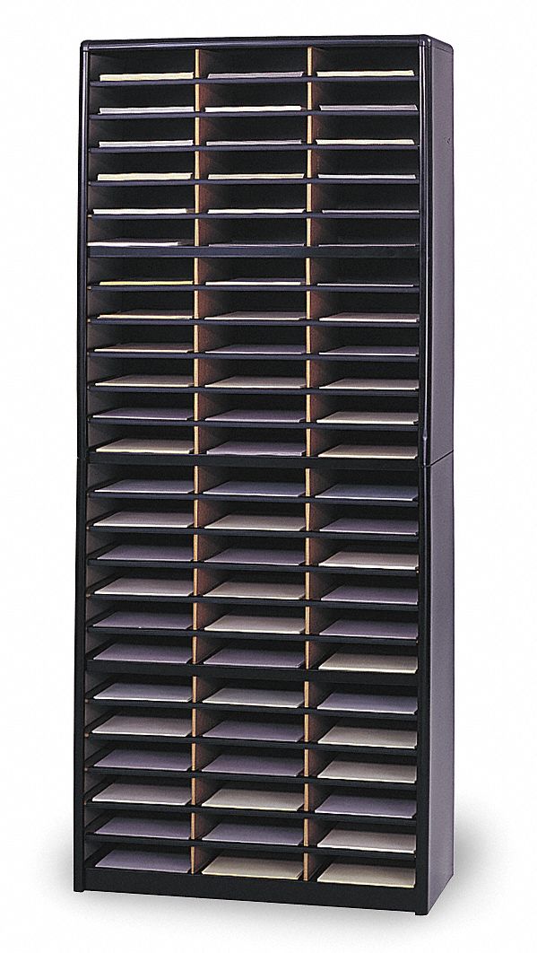 Horizontal Literature Organizer, Sand, Steel/Fiberboard, 25 3/4 in Height, 32 1/4 in Width