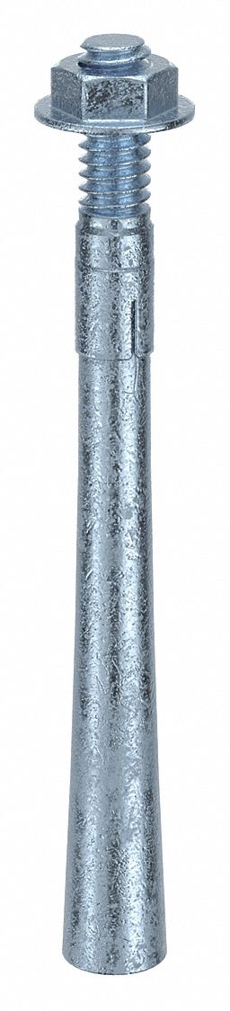 Wedge Anchor: 8 1/2 in Overall Lg, 5/8 in Dia, 5/8"-11 Thread Size, Steel, 25 PK