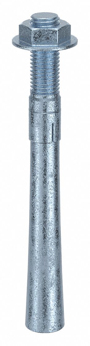 Wedge Anchor: 8 1/2 in Overall Lg, 3/4 in Dia, 3/4"-10 Thread Size, Steel, 15 PK