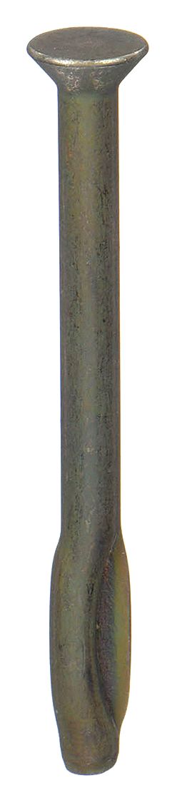 Hammer Drive Anchor: 1/4 in Dia, 3 in Overall Lg, Flat, Steel Drive Anchors, 100 PK