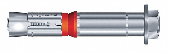 Wedge Anchor Bolt: 65 mm Overall Lg, 10 mm Dia, M6 Thread Size, Steel, Steel, 100 PK