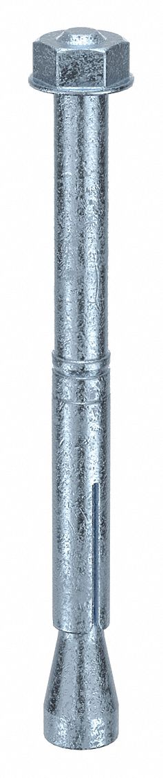 Wedge Anchor Bolt: 95 mm Overall Lg, 10 mm Dia, M6 Thread Size, Steel, Steel, 50 PK