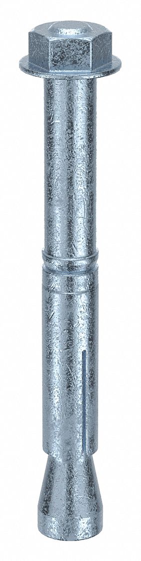Wedge Anchor Bolt: 118 mm Overall Lg, 15 mm Dia, M10 Thread Size, Steel, Steel, 25 PK