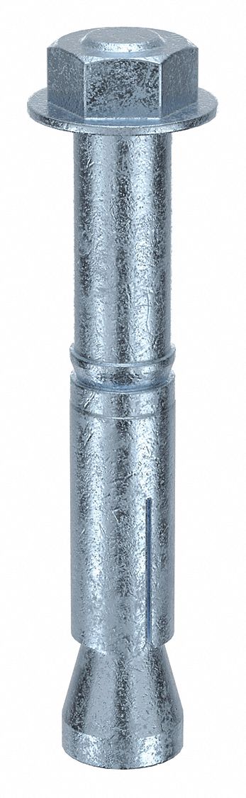 Wedge Anchor Bolt: 107 mm Overall Lg, 18 mm Dia, M12 Thread Size, Steel, Steel, 20 PK