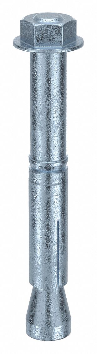 Wedge Anchor Bolt: 127 mm Overall Lg, 18 mm Dia, M12 Thread Size, Steel, Steel, 20 PK