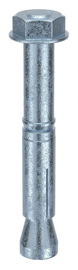 Wedge Anchor Bolt: 152 mm Overall Lg, 24 mm Dia, M16 Thread Size, Steel, Steel, 10 PK