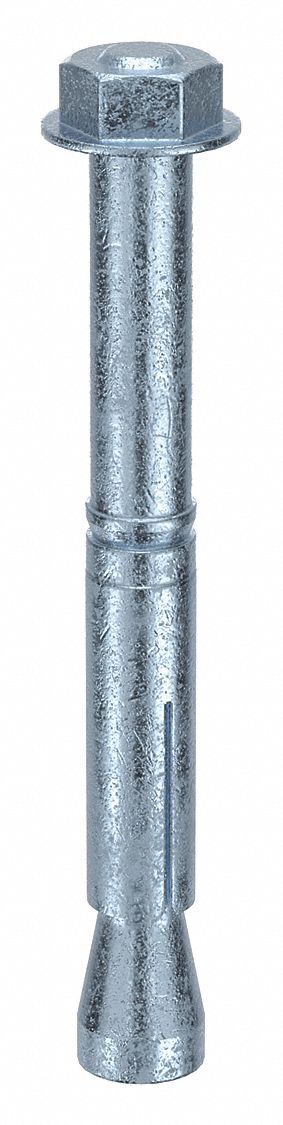 Wedge Anchor Stud: 121 mm Overall Lg, 15 mm Dia, M10 Thread Size, Steel, Steel, 25 PK