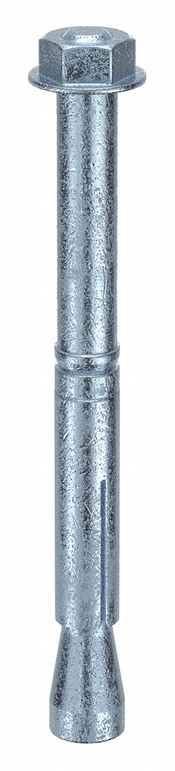 Wedge Anchor Stud: 141 mm Overall Lg, 15 mm Dia, M10 Thread Size, Steel, Steel, 25 PK