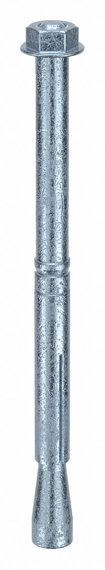 Wedge Anchor Stud: 191 mm Overall Lg, 15 mm Dia, M10 Thread Size, Steel, Steel, 25 PK