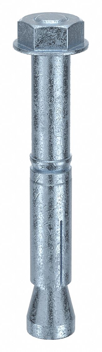 Wedge Anchor Stud: 157 mm Overall Lg, 24 mm Dia, M16 Thread Size, Steel, Steel, 10 PK