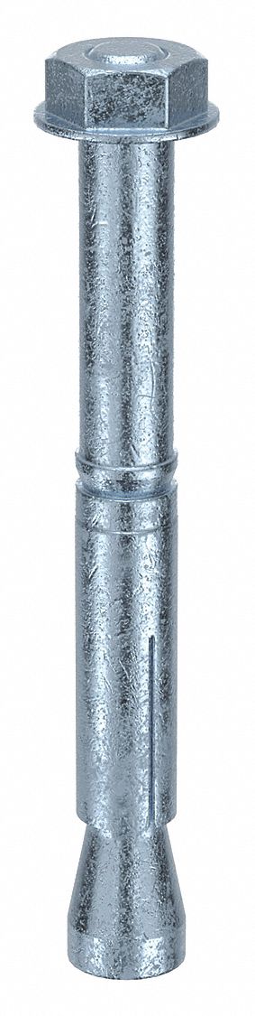 Wedge Anchor Stud: 187 mm Overall Lg, 24 mm Dia, M16 Thread Size, Steel, Steel, 10 PK