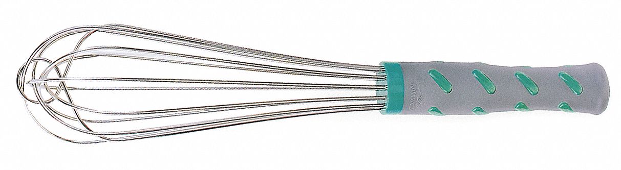 Whip: 12 in Overall Lg, Nylon Handle, Aqua Handle, NSF Certified, Blue