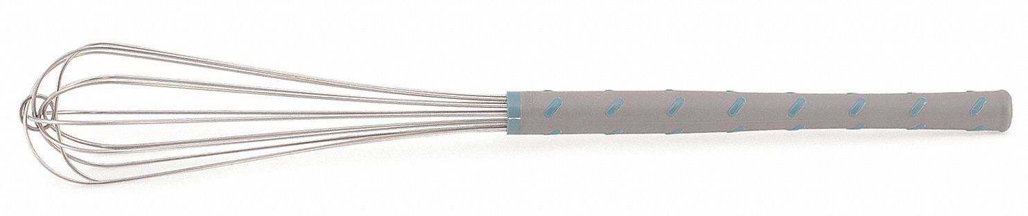 Whip: 24 in Overall Lg, Nylon Handle, Aqua Handle, NSF Certified, Blue