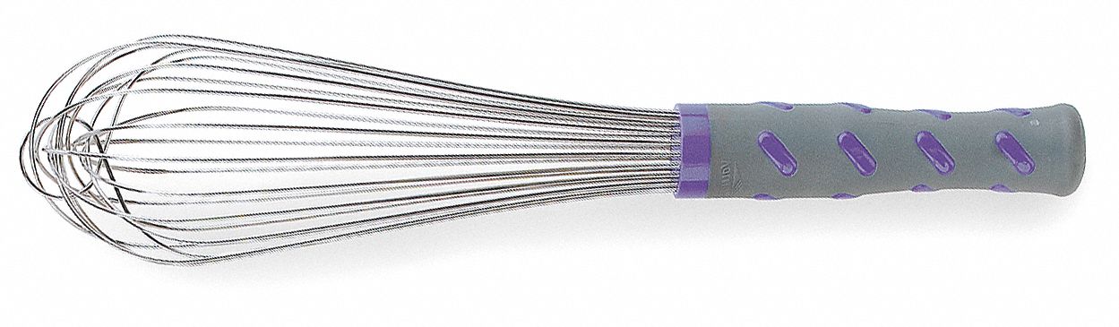 Whip: 20 in Overall Lg, Nylon Handle, Purple Handle, NSF Certified, Purple