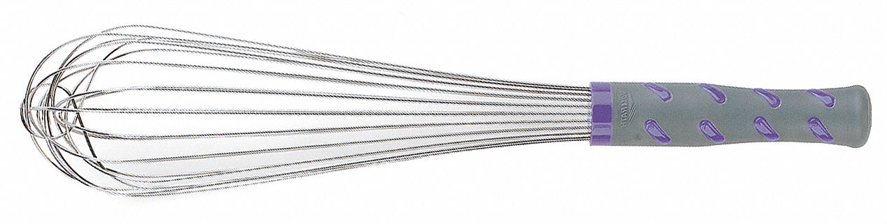 Whip: 14 in Overall Lg, Nylon Handle, Purple Handle, NSF Certified, Purple