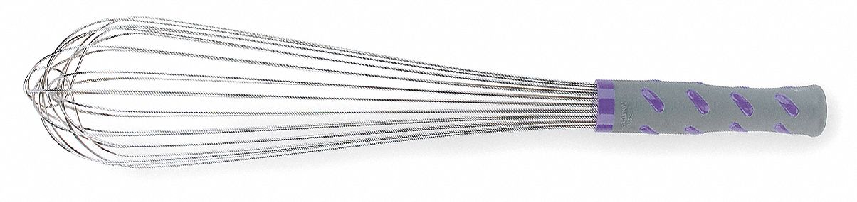 Whip: 16 in Overall Lg, Nylon Handle, Purple Handle, NSF Certified, Purple