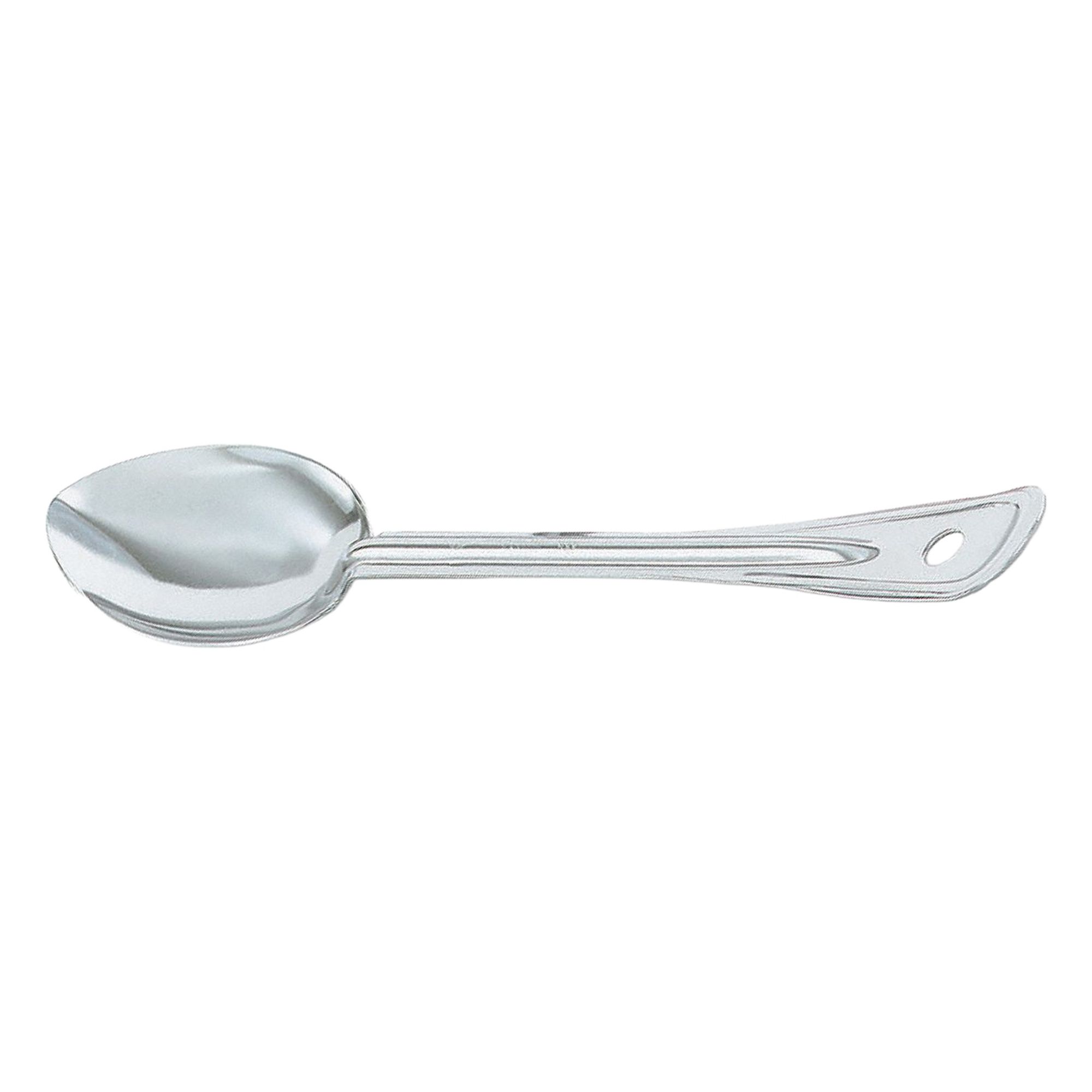 Basting Spoon: 11 in Overall Lg, Silver, NSF Certified, Stainless Steel