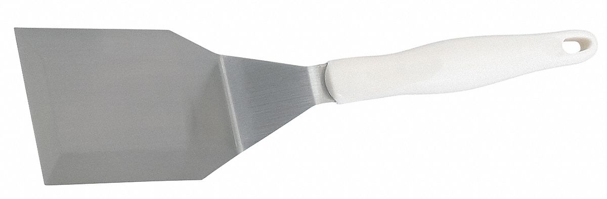 Turner: Stainless Steel, 6 in Blade Lg, 3 in Blade Wd, 13 1/2 in Overall Lg, Beveled Edge