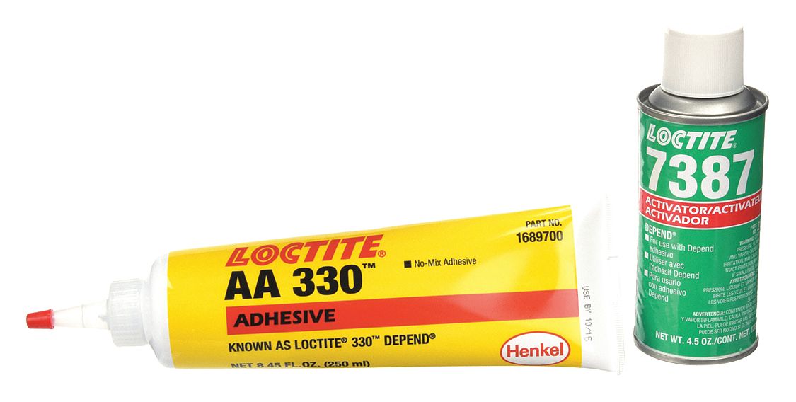 ACRYLIC ADHESIVE, AA 330, ACTIVATOR CURED, 250 ML, SYRINGE, YELLOW, GEL