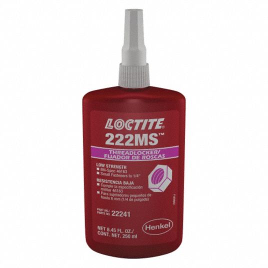 LOCTITE, 222MS, Purple, LowStrength Threadlocker 4KL28135335 Grainger