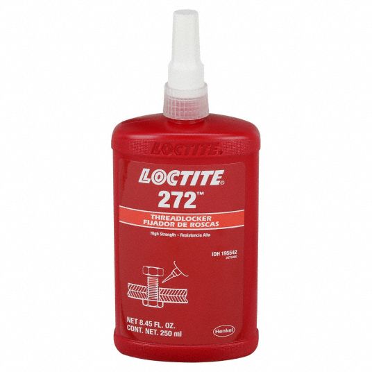 Loctite - 272 Fijador de tornillos rojo. Para altas temperaturas. En  botella, Rojo