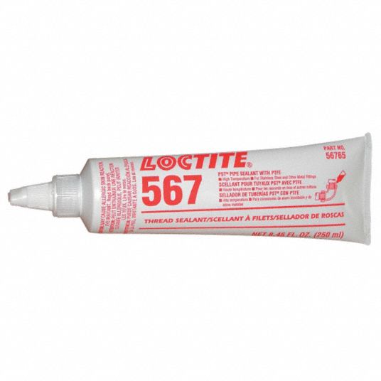 LOCTITE 250mL Tube Pipe Thread Sealant with 10,000 psi, White - 4KM17 ...