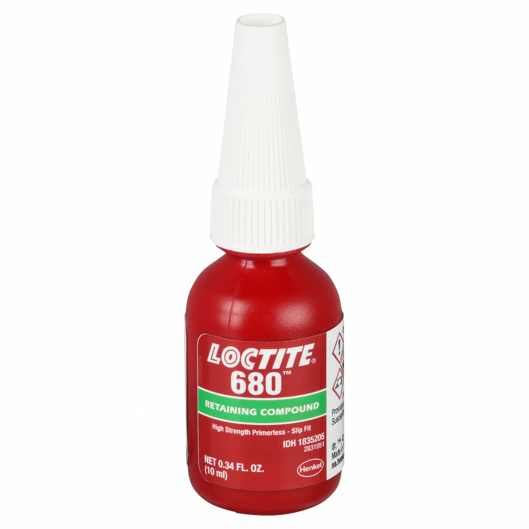 Loctite | Clover Retaining Compound: 250 ml Bottle, Green, Liquid - High Strength, 300 ° F Max Operating Temp, Series 680 | Part #1835196