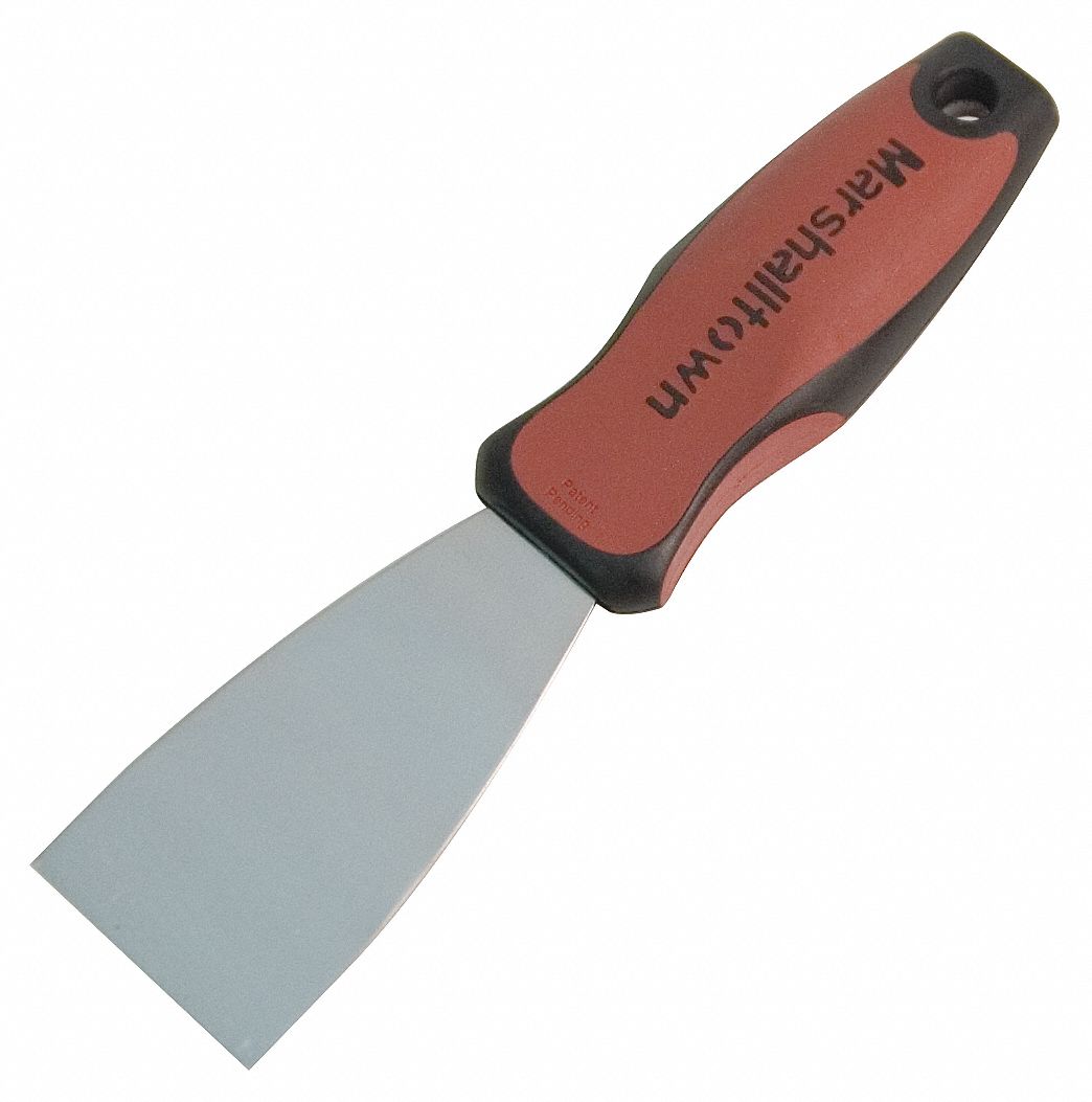 Putty Knife with 2 in Carbon Steel Blade, Black/Red Grainger