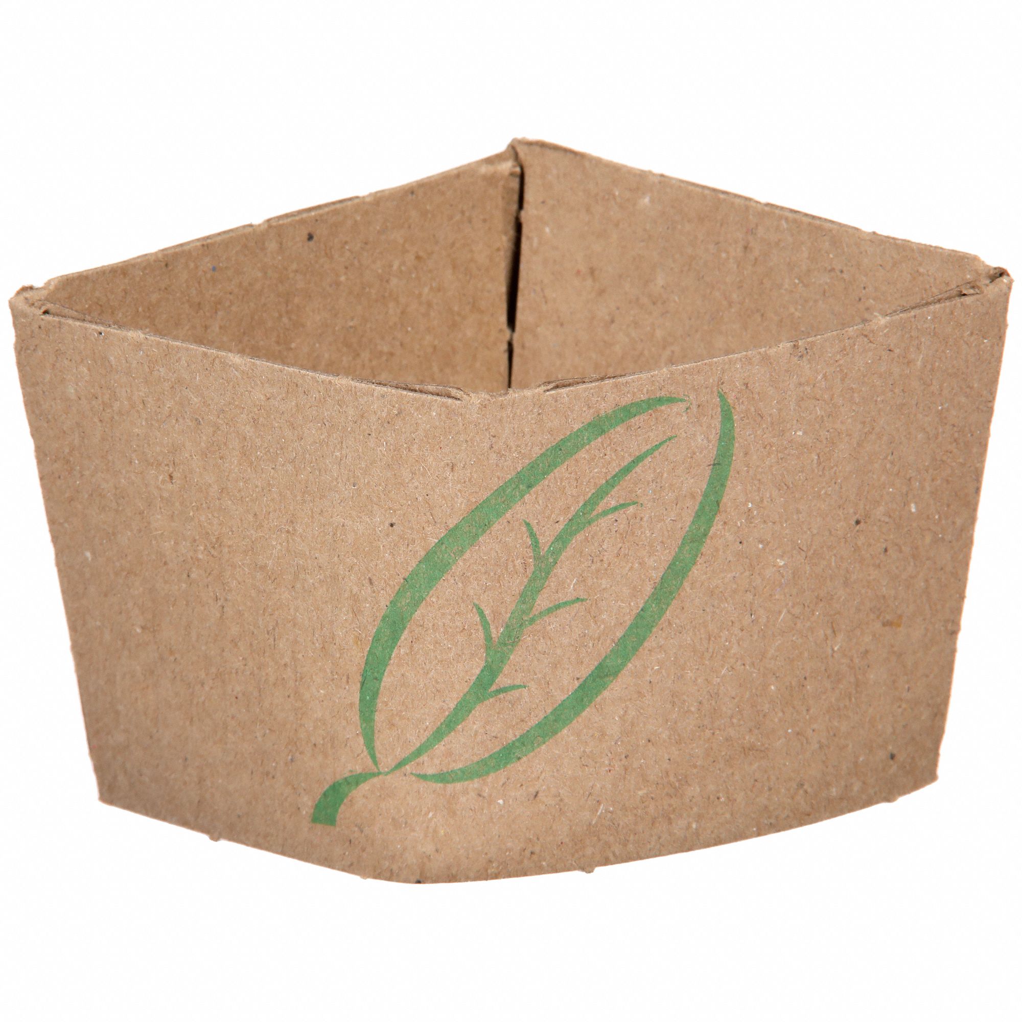 Cup Sleeve: 24 oz Capacity, Brown, Paper, Leaf, 1, 200 PK