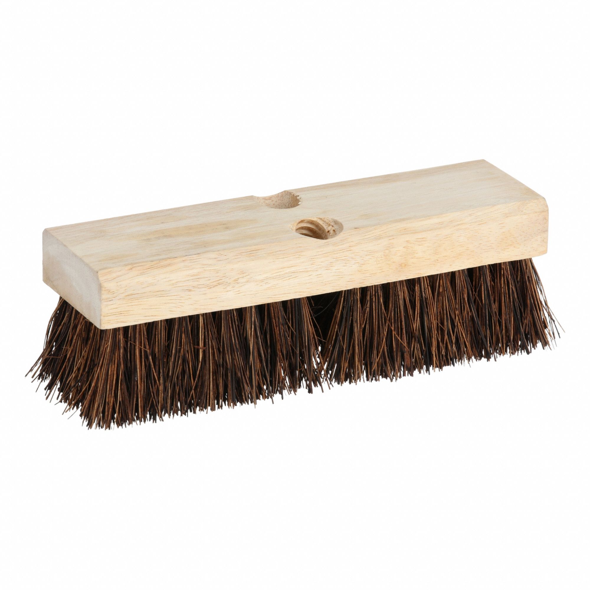 Scrub Brush Head: Medium, Palmyra, 9 in Brush Lg, 2 3/4 in Head Wd, Brown