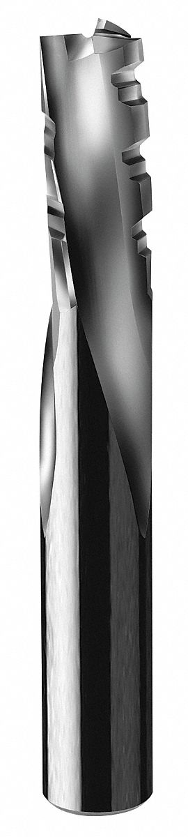 Solid Router Bit: Spiral Upcut, 3 Flute, 3/8" Cut Dia, 7/8" LOC