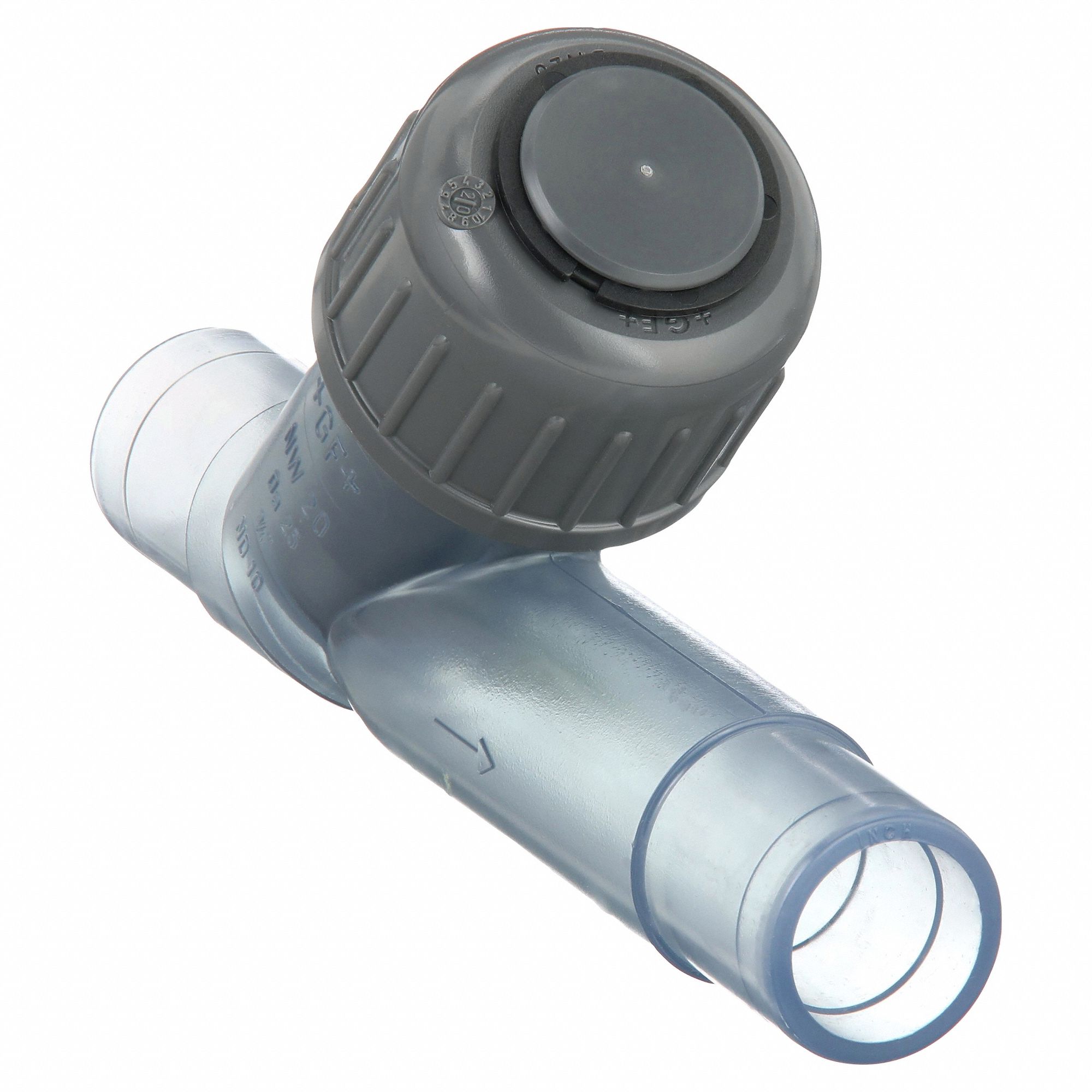 Y Check Valve: Piston, Y-Style Valve Body, 2 in Pipe Size, Spigot x Spigot, PVC