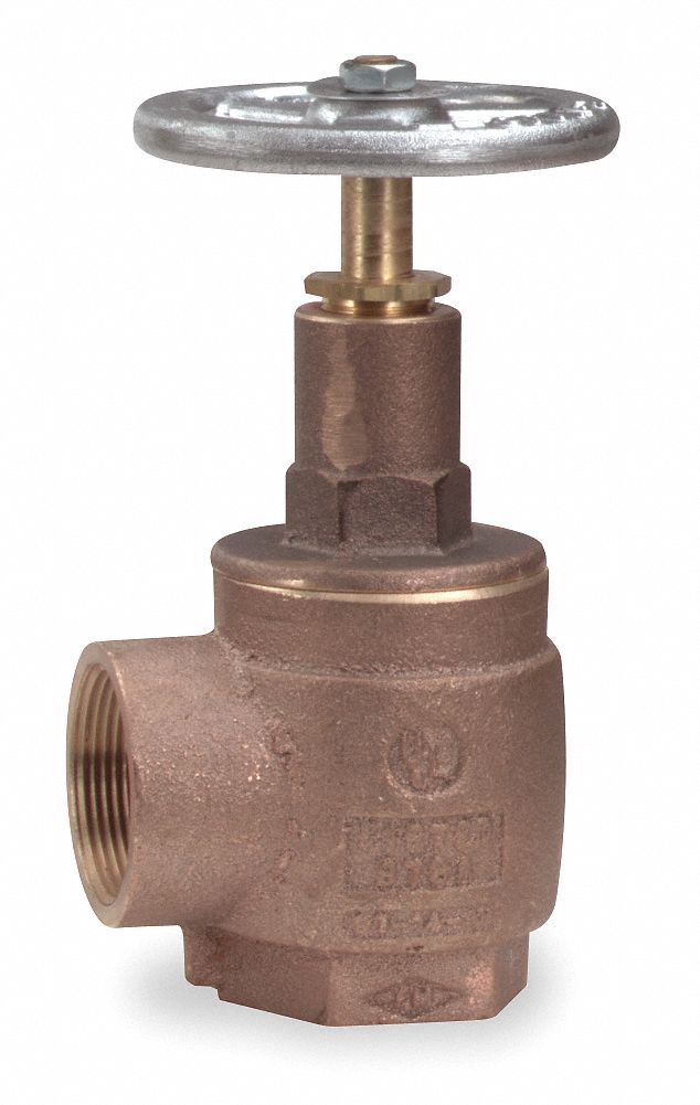 Angle Hose Valve,  Inlet Size 1 1/2 in FNPT,  Outlet Size 1-1/2 in FNPT