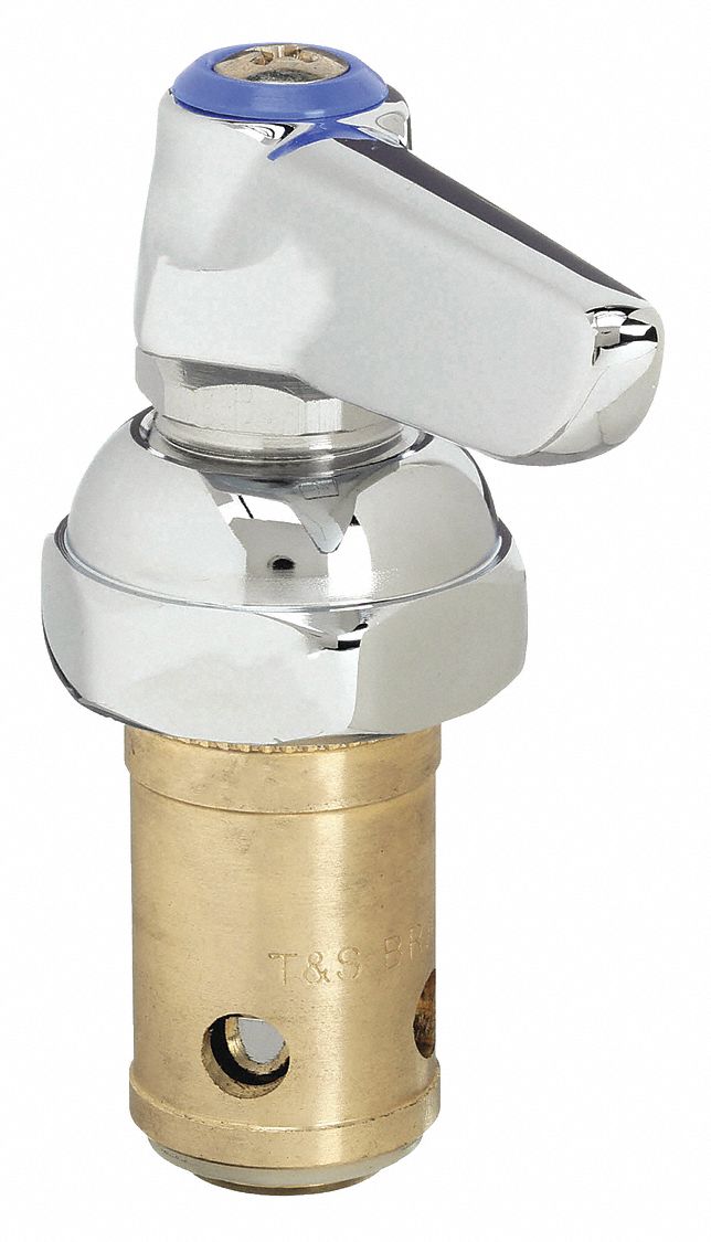 Handle: T&S Brass, Lever Handle, Use with Cold Water Temp, Brass, Chrome Finish, Cartridge