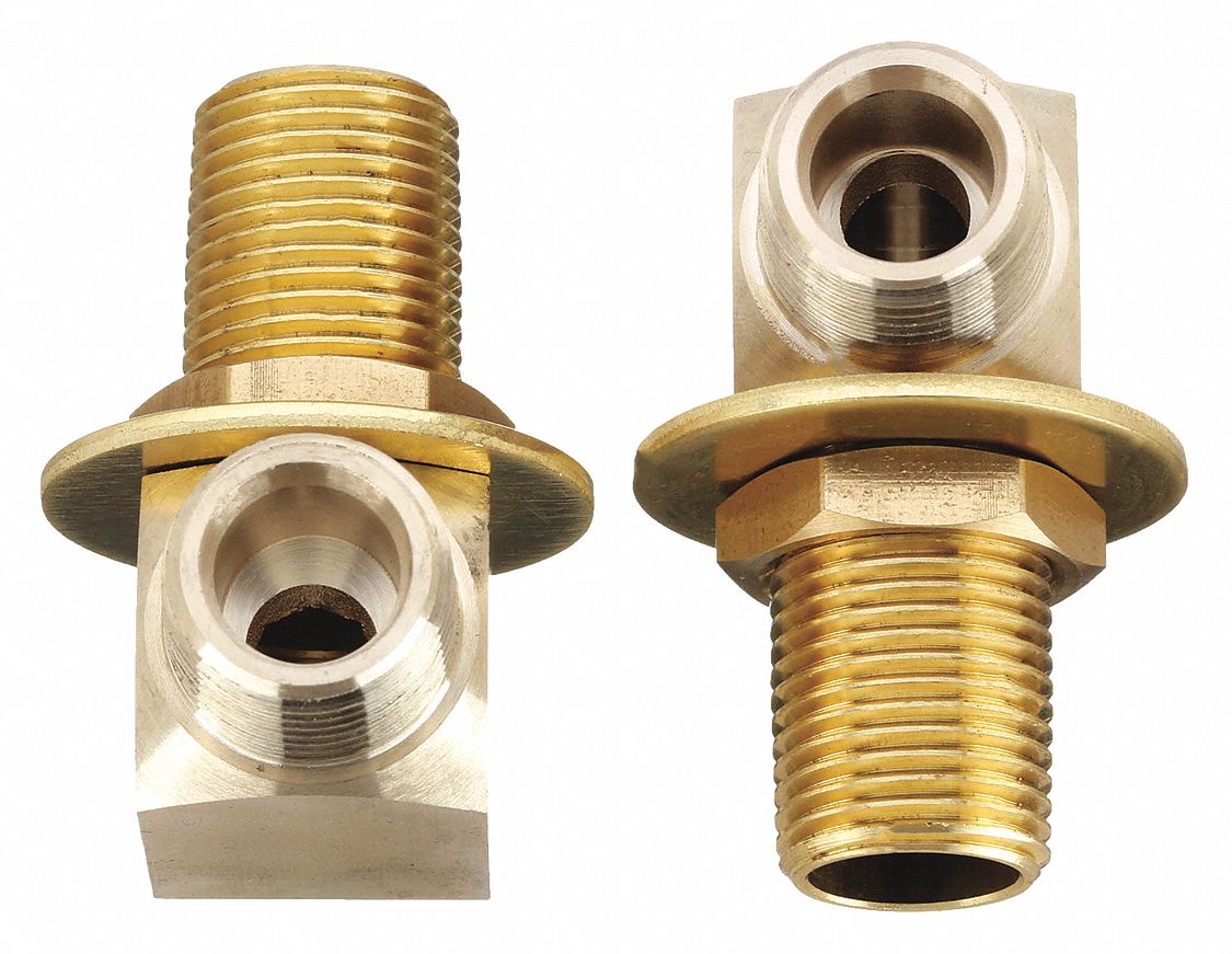 Short Elbow Install kit: T&S Brass, Brass, Faucet, 1 in Overall Lg, 1 3/4 in Overall Ht