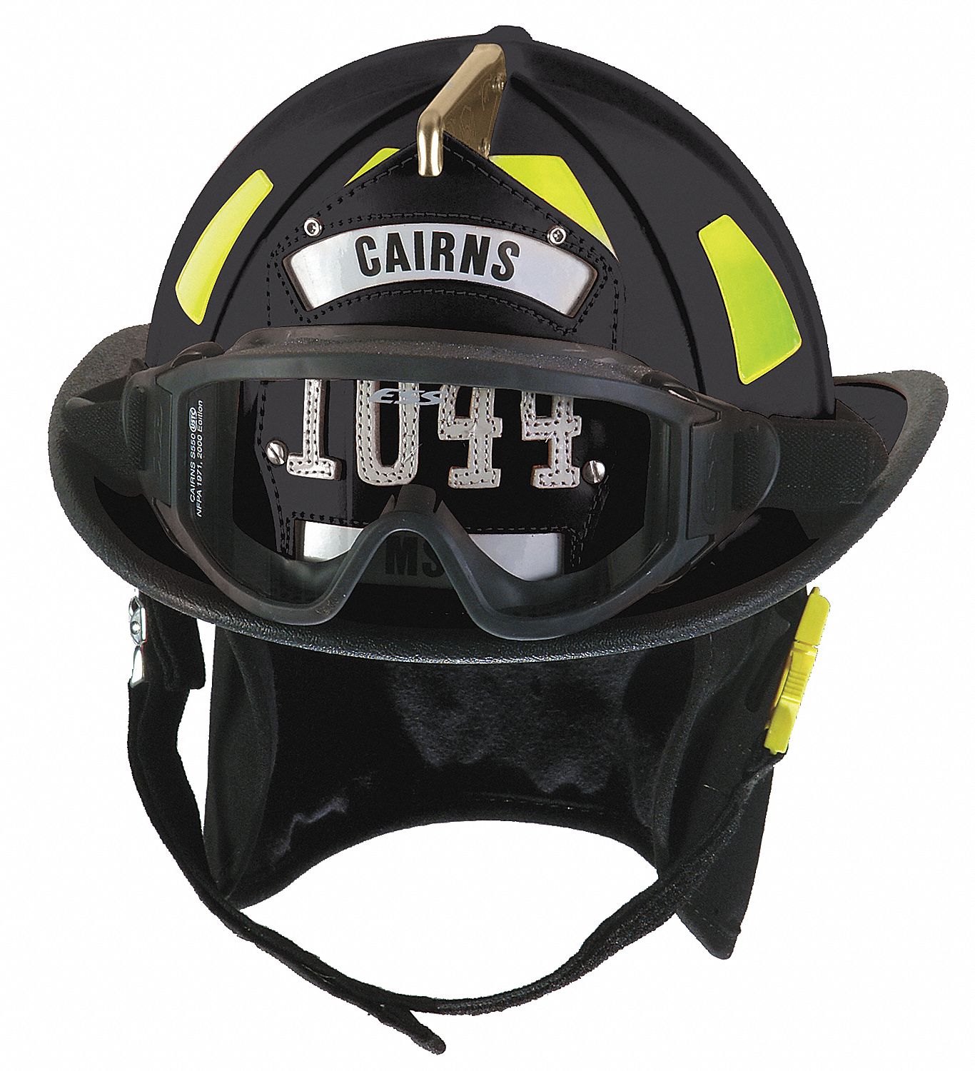 Black Fire Helmet, Shell Material: Fiberglass, Ratchet Suspension, Fits Hat Size: 6-3/8 to 8-3/8"