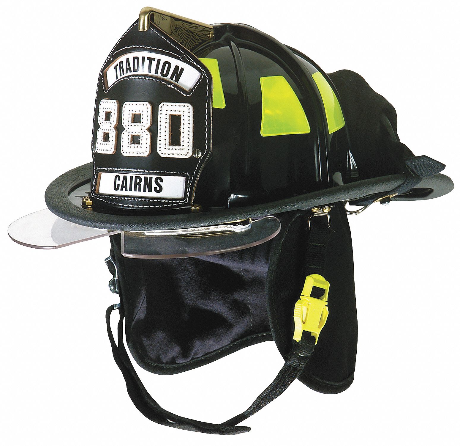 Black Fire Helmet, Shell Material: Thermoplastic, Ratchet Suspension, Fits Hat Size: 5-5/8 to 7 5/8"