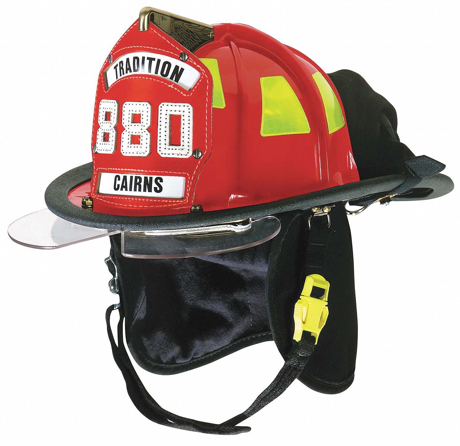 Red Fire Helmet, Shell Material: Thermoplastic, Ratchet Suspension, Fits Hat Size: 5-5/8 to 7 5/8"