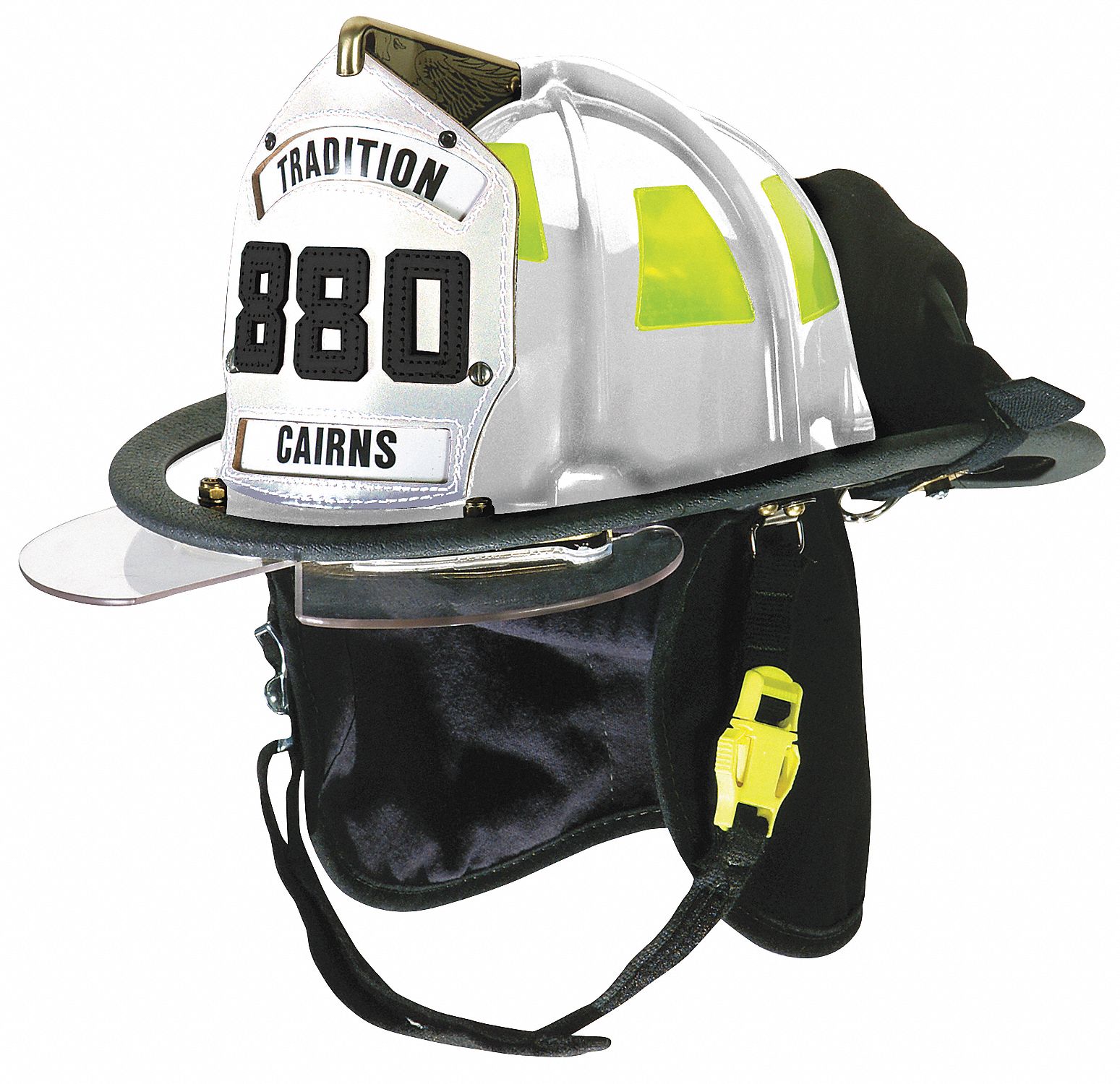 White Fire Helmet, Shell Material: Thermoplastic, Ratchet Suspension, Fits Hat Size: 5-5/8 to 7 5/8"