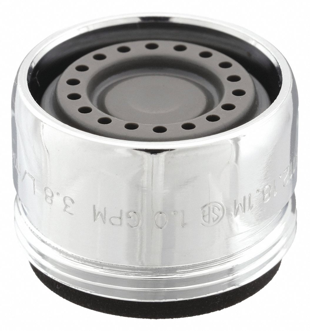 Supply Fitting: 1 gpm Flow Rate, Spray Flow Outlet, Brass, Chrome Finish, Male, UNS