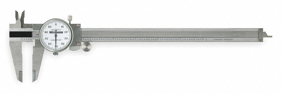 WESTWARD 4KU75 Caliper,Dial,0-8 In 4KU75