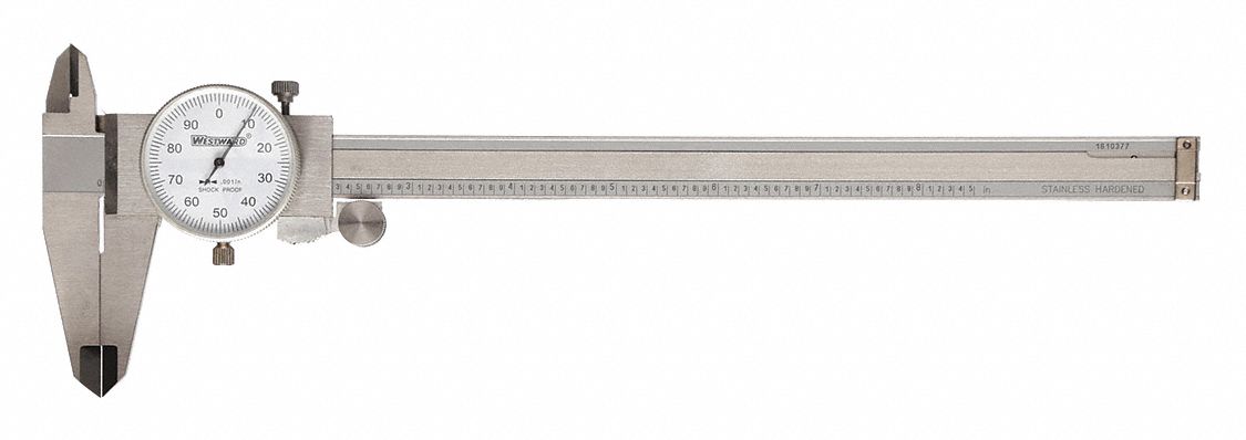 Dial Caliper: 0 in Min Measurement - Inch, 8 in Max Measurement - Inch