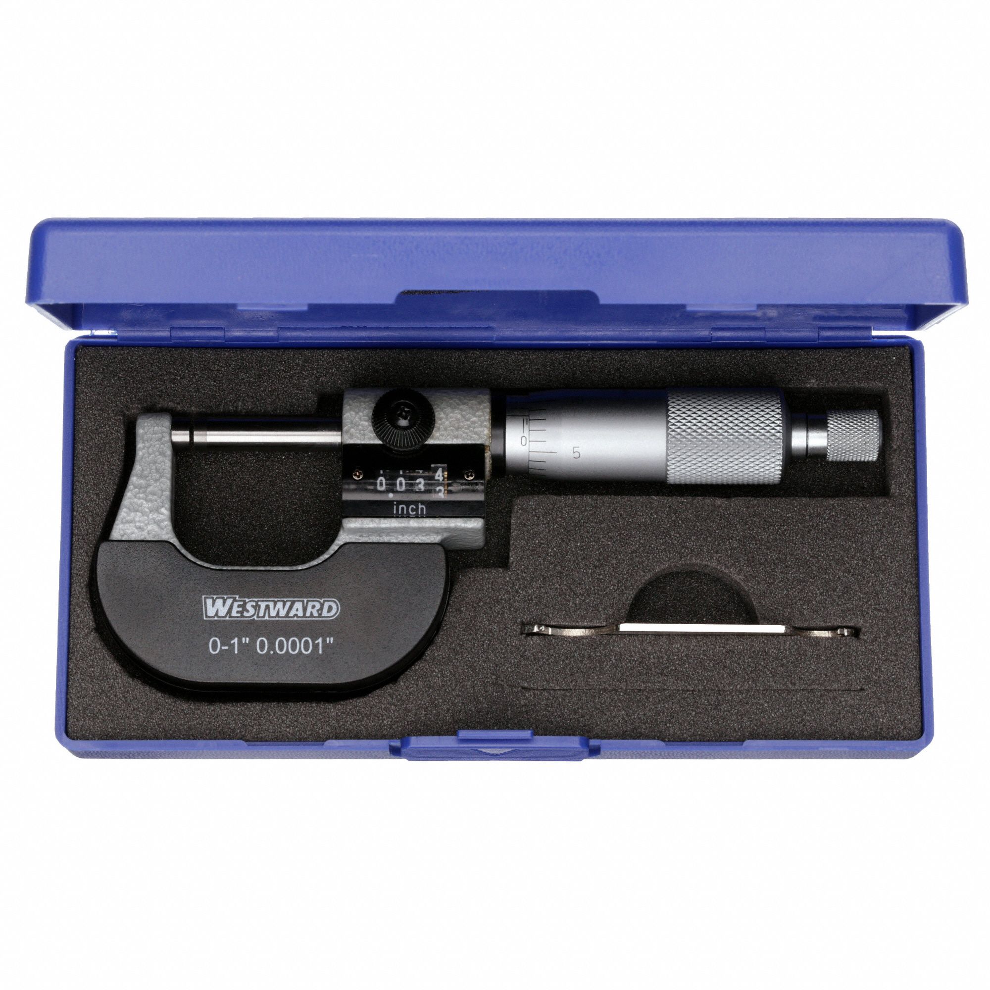 WESTWARD Digit Counter Outside Micrometer Inch, 0 in to 1 in Range