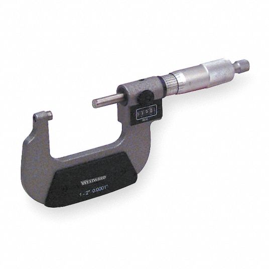 WESTWARD Digit Counter Outside Micrometer, Range 1 in to 2 in