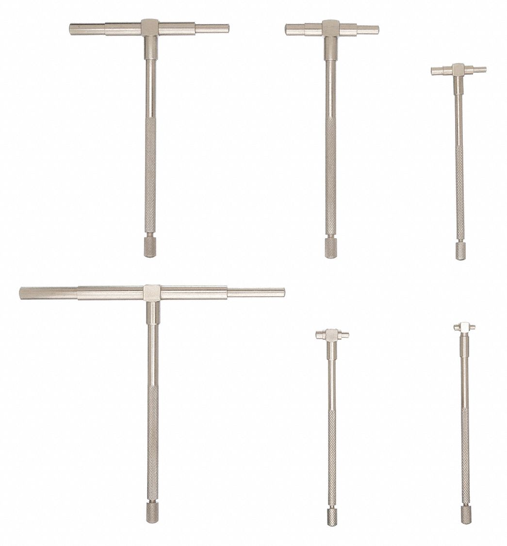 Telescoping Gauge Set: 5/16 in to 6 in /8 mm to 150 mm, Double-Arm Plunger