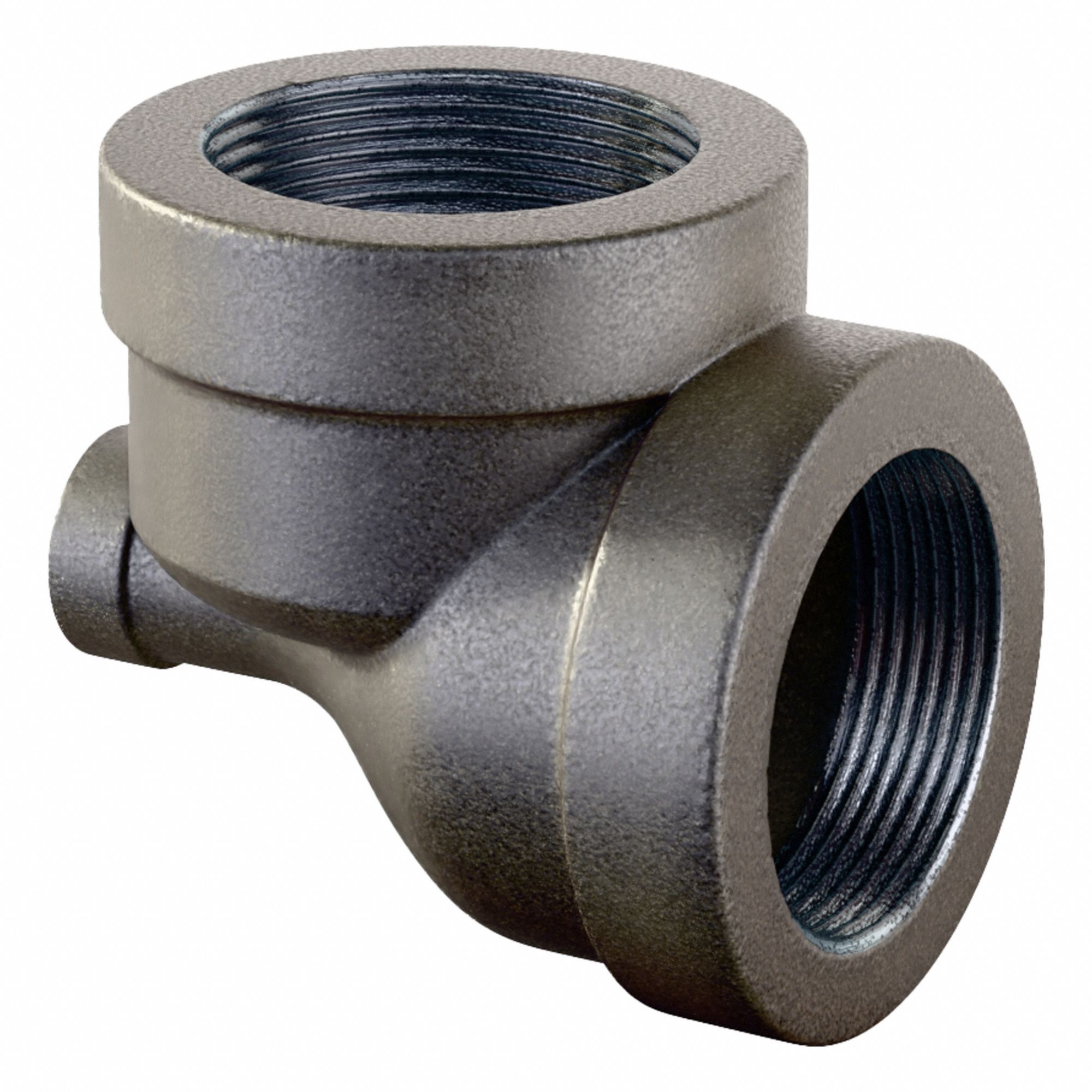 Reducing Tee: Cast Iron, 2 1/2 in x 1/2 in x 2 1/2 in Fitting Pipe Size, Class 125
