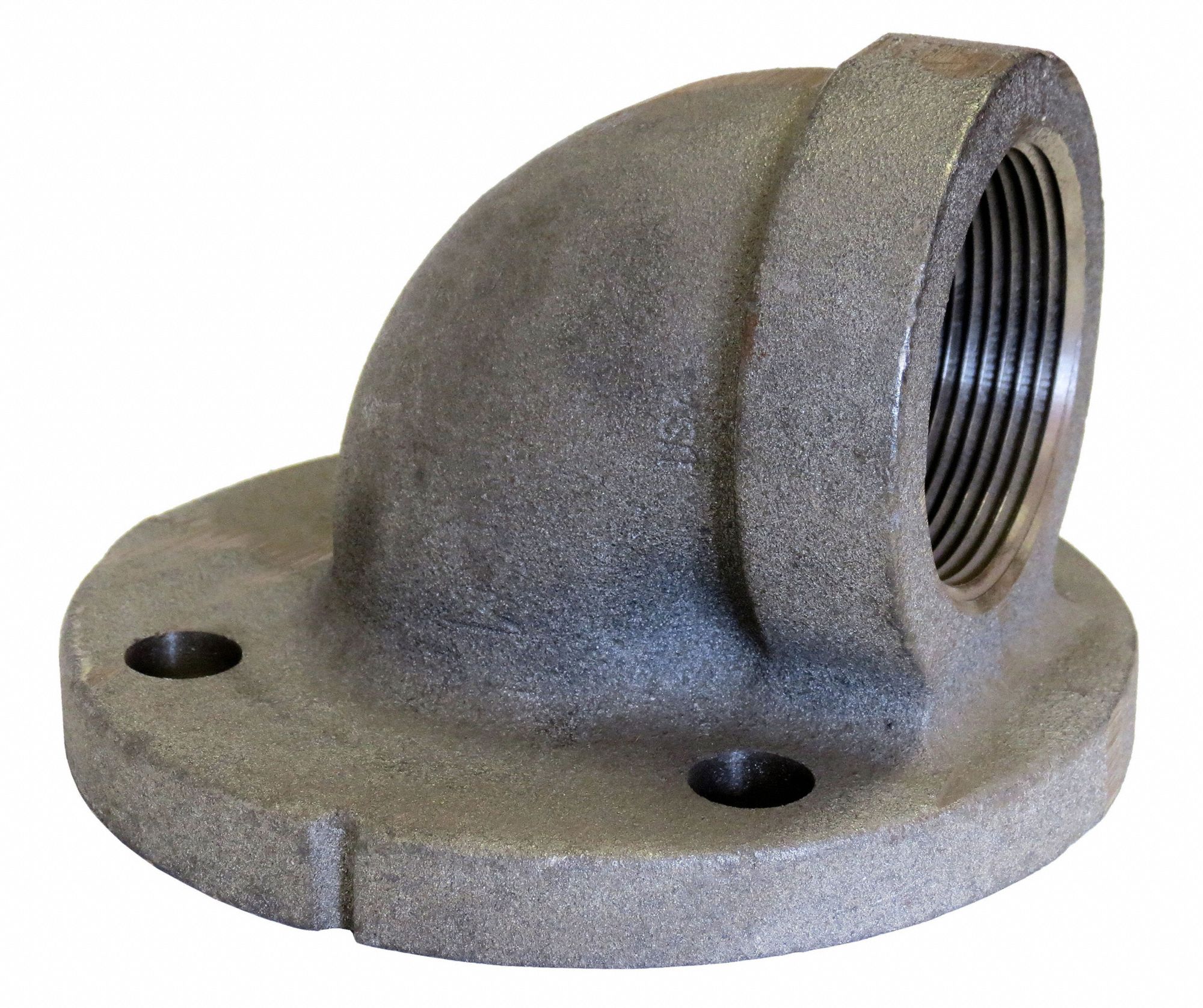 90° Elbow: Cast Iron, 2 1/2 in x 2 1/2 in Fitting Pipe Size, Class 125, Flanged x Female NPT