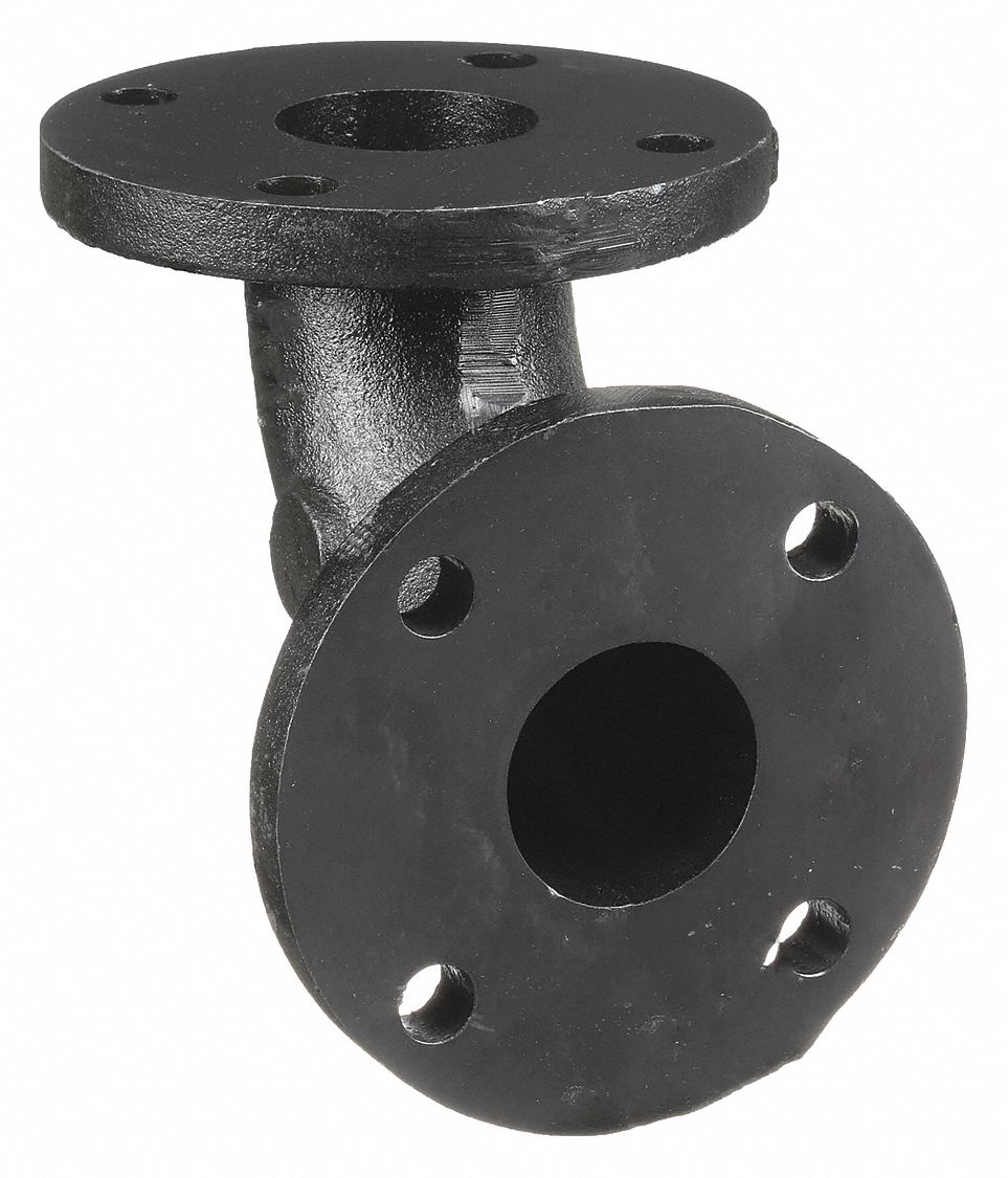 90° Elbow: Cast Iron, 2 1/2 in x 2 1/2 in Fitting Pipe Size, Class 125, Flanged x Flanged