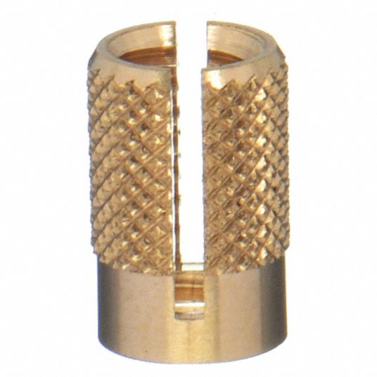 GRAINGER APPROVED Knurled Press Insert, Flush, Brass, 440 Internal